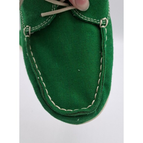 Olukai Heleuma Canvas Women Slip on Lace Up Boat Shoes in Green Size 10 - Picture 9 of 12